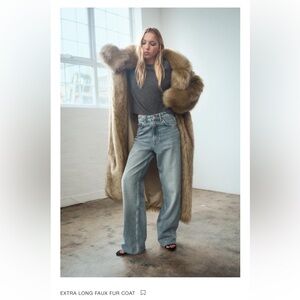 Zara Long Faux Fur Coat.  Sold out online. Current season.  Size XS/S.